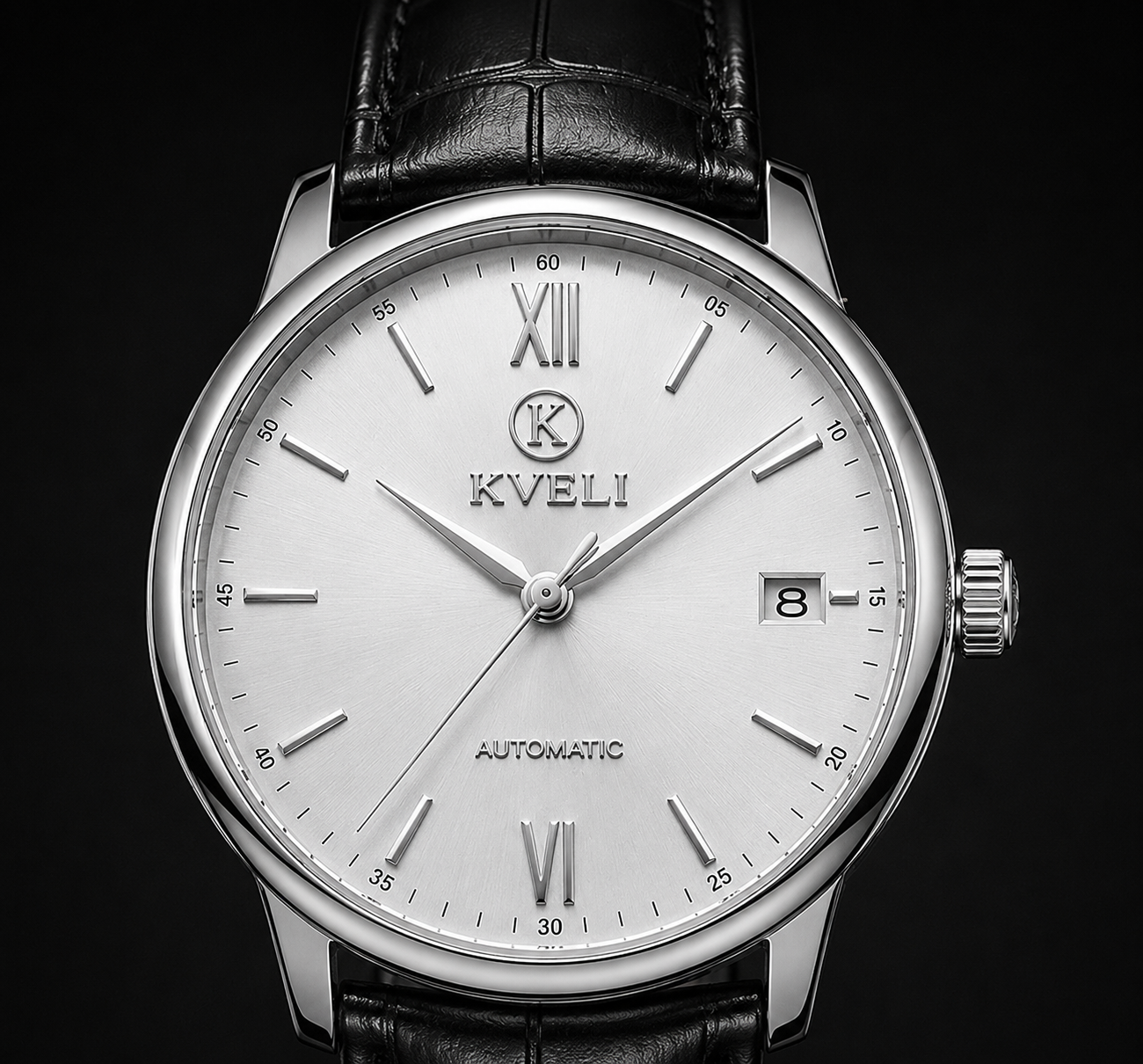 KVELI Arktis Silverwhite dial